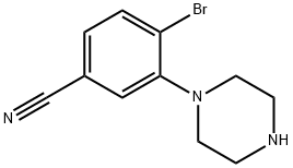 4-bromo-3-(piperazin-1-yl)benzonitrile Structure