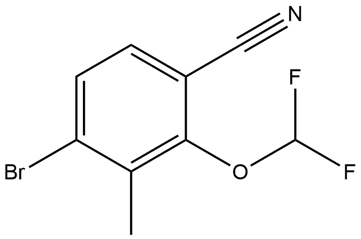 4-Bromo-2-(difluoromethoxy)-3-methylbenzonitrile Structure