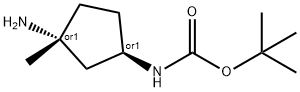 Carbamic acid, N-[(1R,3R)-3-amino-3-methylcyclopentyl]-, 1,1-dimethylethyl ester, rel- Structure