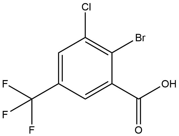 2-Bromo-3-chloro-5-(trifluoromethyl)benzoic acid 구조식 이미지