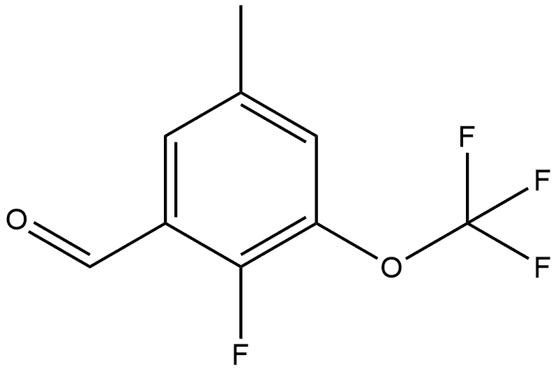 2-fluoro-5-methyl-3-(trifluoromethoxy)benzaldehyde Structure