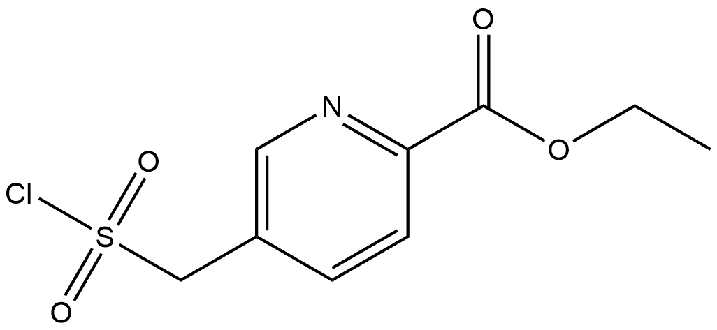 Ethyl 5-[(chlorosulfonyl)methyl]-2-pyridinecarboxylate (ACI) Structure