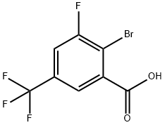 Benzoic acid, 2-bromo-3-fluoro-5-(trifluoromethyl)- Structure