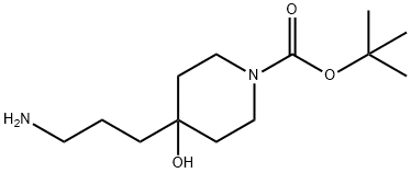 1,1-Dimethylethyl 4-(3-aminopropyl)-4-hydroxy-1-piperidinecarboxylate 구조식 이미지