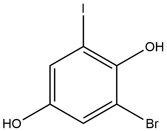 2-Bromo-6-iodo-1,4-benzenediol Structure