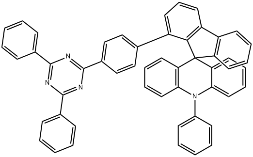 Spiro[acridine-9(10H),9'-[9H]fluorene], 1'-[4-(4,6-diphenyl-1,3,5-triazin-2-yl)phenyl]-10-phenyl- Structure