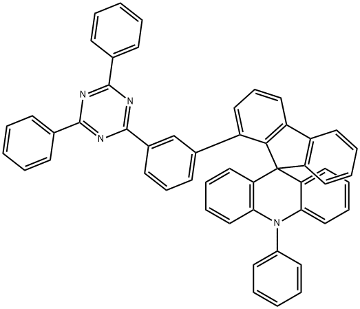 Spiro[acridine-9(10H),9'-[9H]fluorene], 1'-[3-(4,6-diphenyl-1,3,5-triazin-2-yl)phenyl]-10-phenyl- 구조식 이미지