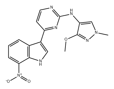 2-Pyrimidinamine, N-(3-methoxy-1-methyl-1H-pyrazol-4-yl)-4-(7-nitro-1H-indol-3-yl)- Structure