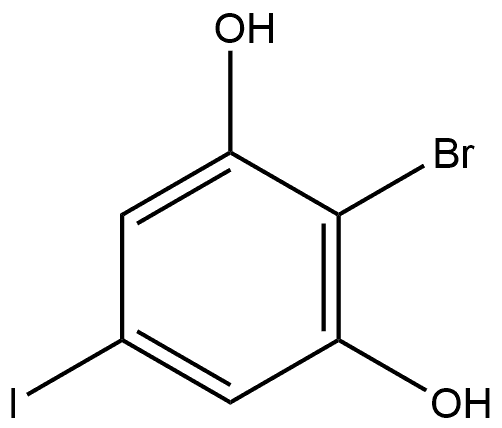 2-Bromo-5-iodo-1,3-benzenediol Structure