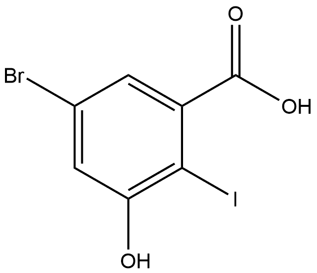 5-Bromo-3-hydroxy-2-iodobenzoic acid Structure