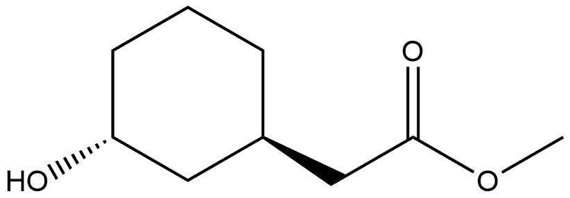 rel-Methyl (1R,3R)-3-hydroxycyclohexaneacetate Structure