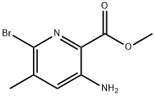 2-Pyridinecarboxylic acid, 3-amino-6-bromo-5-methyl-, methyl ester 구조식 이미지