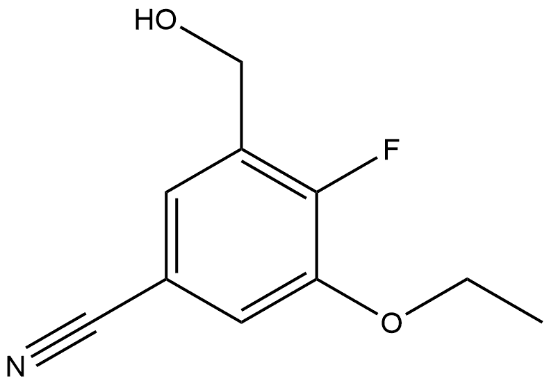 3-Ethoxy-4-fluoro-5-(hydroxymethyl)benzonitrile Structure