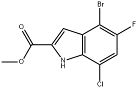 methyl 4-bromo-7-chloro-5-fluoro-1H-indole-2-carboxylate Structure