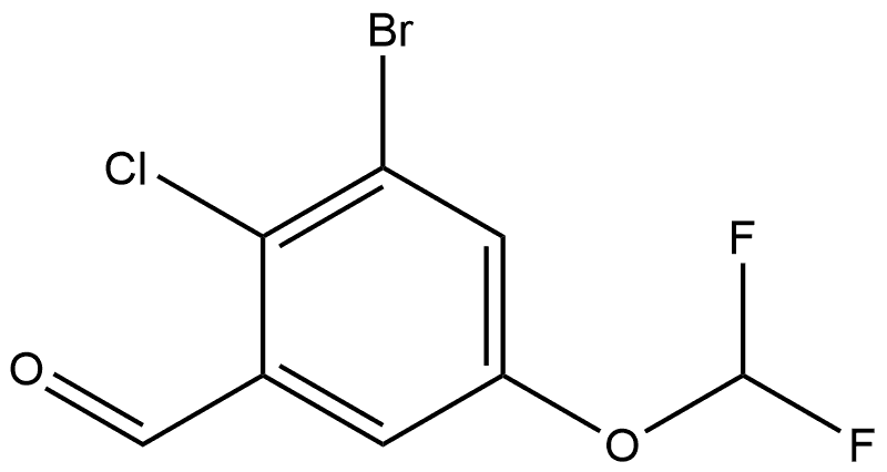 3-Bromo-2-chloro-5-(difluoromethoxy)benzaldehyde Structure