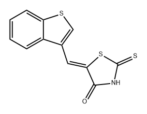 4-Thiazolidinone, 5-(benzo[b]thien-3-ylmethylene)-2-thioxo-, (5Z)- Structure