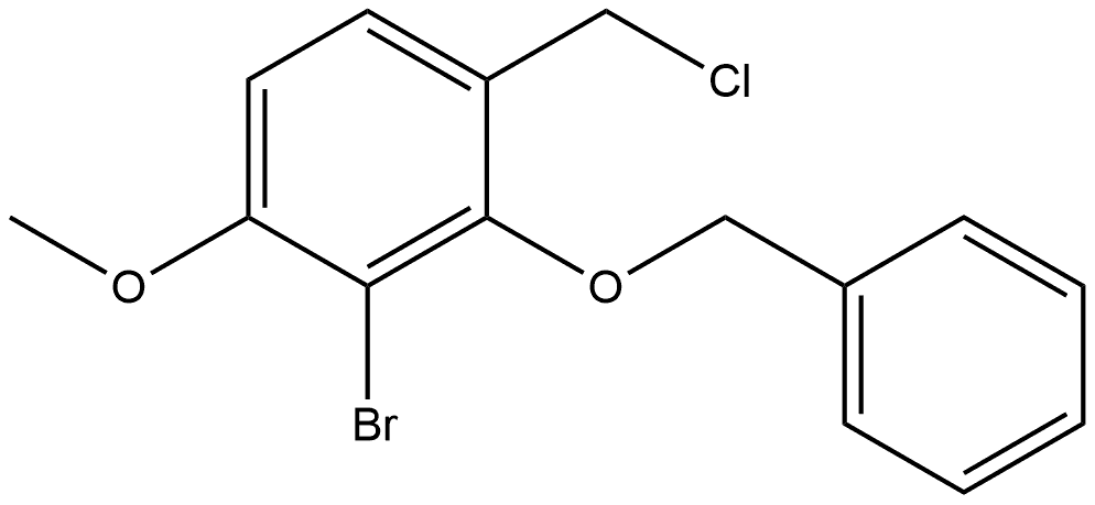 Benzene, 2-bromo-4-(chloromethyl)-1-methoxy-3-(phenylmethoxy)- Structure