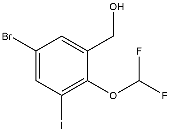 5-Bromo-2-(difluoromethoxy)-3-iodobenzenemethanol Structure