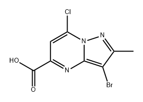 Pyrazolo[1,5-a]pyrimidine-5-carboxylic acid, 3-bromo-7-chloro-2-methyl- Structure