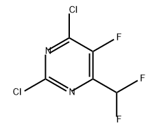 Pyrimidine, 2,4-dichloro-6-(difluoromethyl)-5-fluoro- Structure
