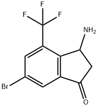 3-Amino-6-bromo-2,3-dihydro-4-(trifluoromethyl)-1H-inden-1-one Structure