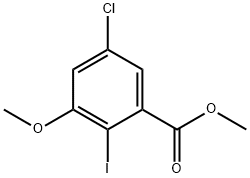 Benzoic acid, 5-chloro-2-iodo-3-methoxy-, methyl ester Structure