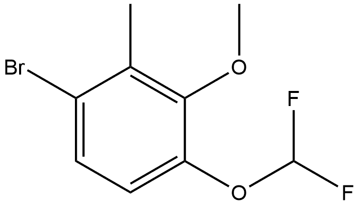 1-Bromo-4-(difluoromethoxy)-3-methoxy-2-methylbenzene 구조식 이미지