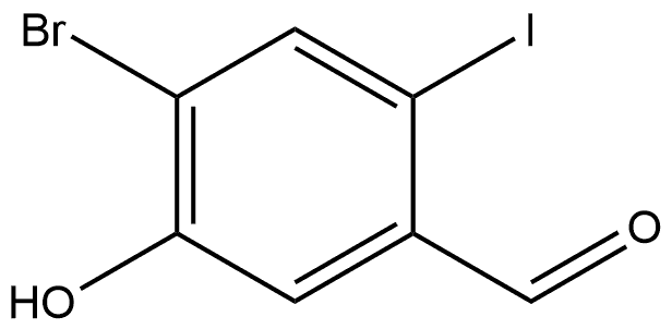 4-Bromo-5-hydroxy-2-iodobenzaldehyde Structure