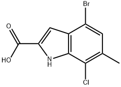 4-bromo-7-chloro-6-methyl-1H-indole-2-carboxylic acid Structure