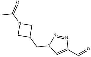 1H-1,2,3-Triazole-4-carboxaldehyde, 1-[(1-acetyl-3-azetidinyl)methyl]- Structure