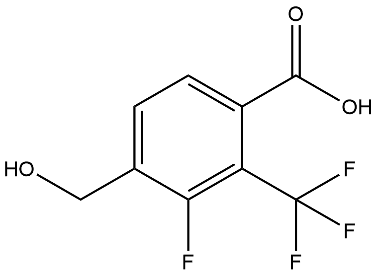 3-Fluoro-4-(hydroxymethyl)-2-(trifluoromethyl)benzoic acid Structure