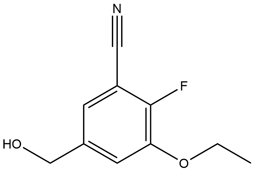 3-Ethoxy-2-fluoro-5-(hydroxymethyl)benzonitrile Structure