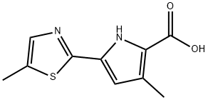 1H-Pyrrole-2-carboxylic acid, 3-methyl-5-(5-methyl-2-thiazolyl)- Structure