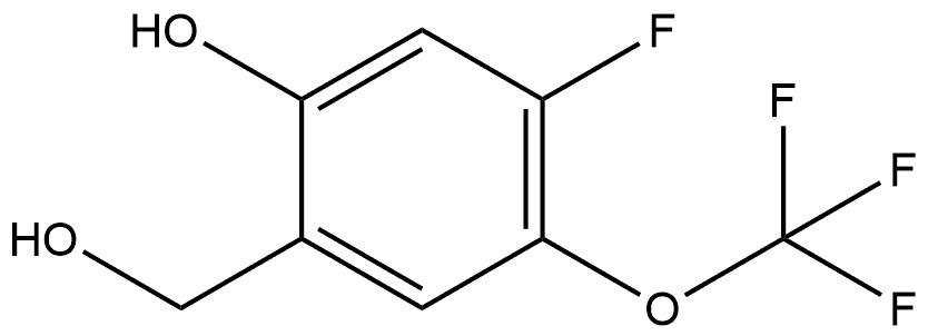 Benzenemethanol, 4-fluoro-2-hydroxy-5-(trifluoromethoxy)- Structure