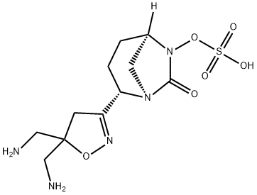 (1R,2S,5R)-2-[5,5-Bis(aminomethyl)-4,5-dihydro-3-isoxazolyl]-7-oxo-1,6-diazabicyclo[3.2.1]oct-6-yl hydrogen sulfate Structure