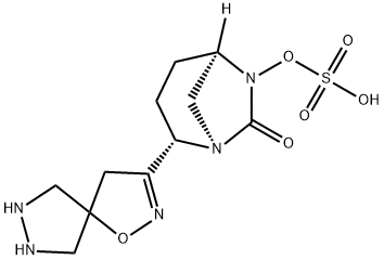 (1R,2S,5R)-2-(1-Oxa-2,7,8-triazaspiro[4.4]non2-en-3-yl)-7-oxo-1,6-diazabicyclo[3.2.1]oct-6-yl hydrogen sulfate Structure