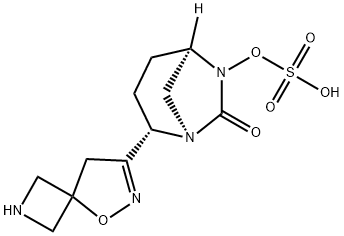 (1R,2S,5R)-2-(5-Oxa-2,6-diazaspiro[3.4]oct-6-en-7-yl)-7-oxo-1,6-diazabicyclo[3.2.1]oct-6-ylhydrogen sulfate Structure