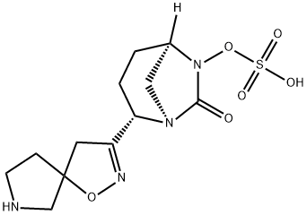 (1R,2S,5R)-2-(1-Oxa-2,7-diazaspiro[4.4]non-2-en-3-yl)-7-oxo-1,6-diazabicyclo[3.2.1]oct-6-ylhydrogen sulfate Structure