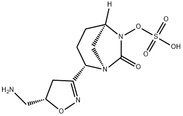 (1R,2S,5R)-2-[(5S)-5-(Aminomethyl)-4,5-dihydro-3-isoxazolyl]-7-oxo-1,6-diazabicyclo[3.2.1]oct-6-yl hydrogen sulfate Structure