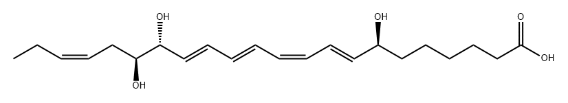 8,10,12,14,19-Docosapentaenoic acid, 7,16,17-trihydroxy-, (7S,8E,10Z,12E,14E,16R,17S,19Z)- Structure