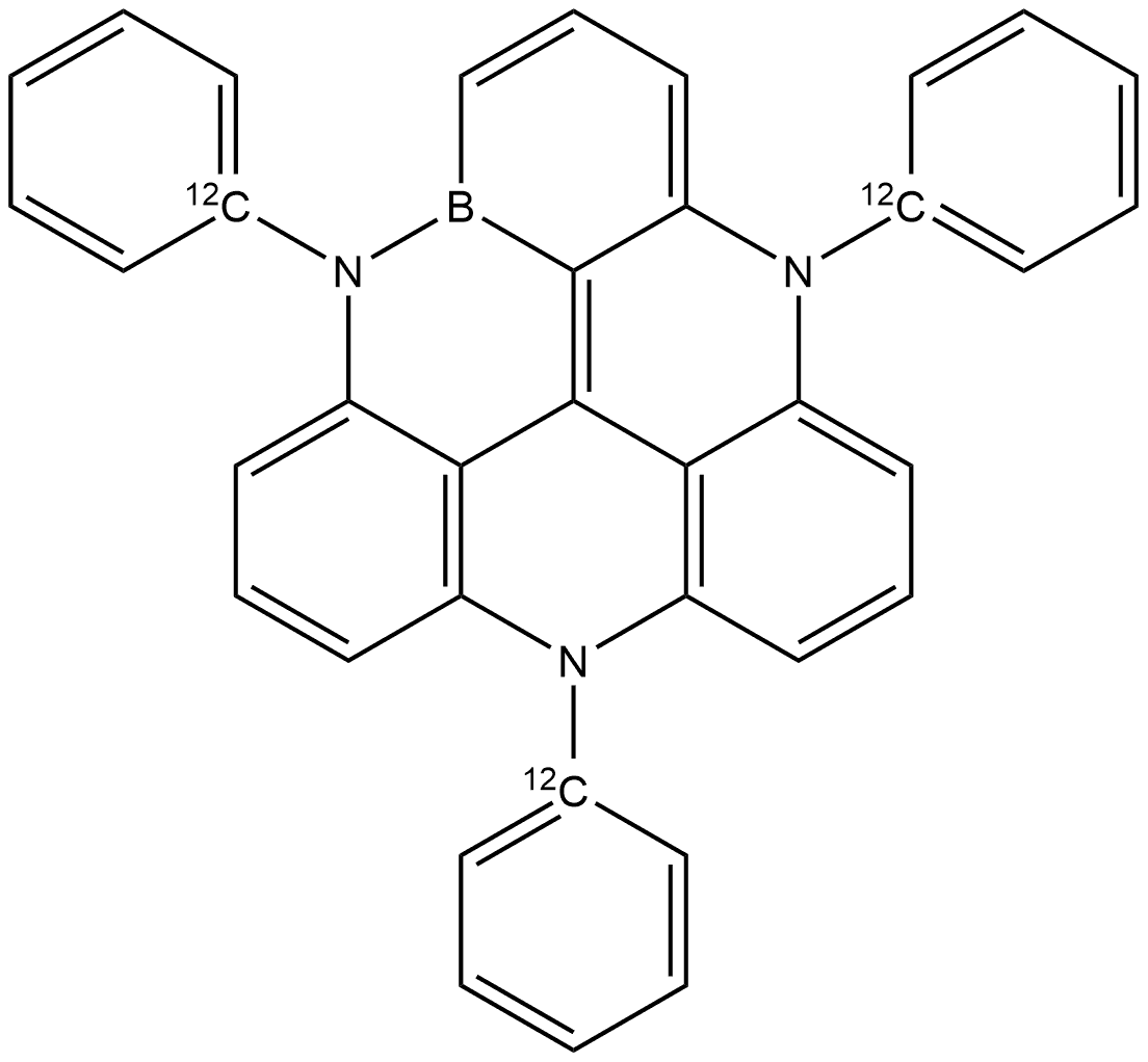 4H,8H,12H-4,8,12-Triaza-12c-boradibenzo[cd,mn]pyrene, 4,8,12-triphenyl- Structure