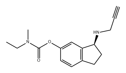 Carbamic acid, N-ethyl-N-methyl-, (3S)-2,3-dihydro-3-(2-propyn-1-ylamino)-1H-inden-5-yl ester Structure