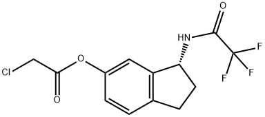 Acetic acid, 2-chloro-, (3R)-2,3-dihydro-3-[(2,2,2-trifluoroacetyl)amino]-1H-inden-5-yl ester Structure