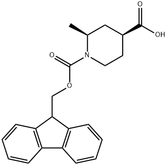 (2S,4S)-1-(((9H-fluoren-9-yl)methoxy)carbonyl)-2-methylpiperidine-4-carboxylic acid Structure