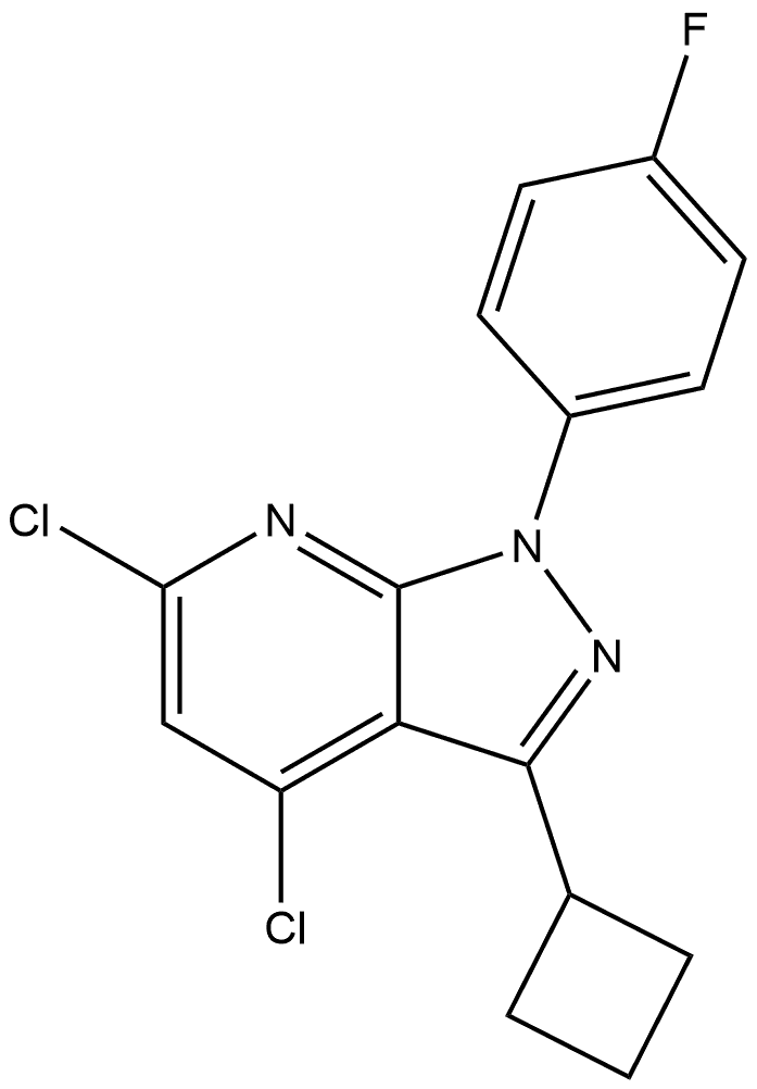 4,6 - dichloro - 3 - cyclobutyl - 1- ( 4 - fluorophenyl ) -1H - pyrazolo [ 3,4 - b ] pyridine 구조식 이미지