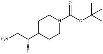 1-Piperidinecarboxylic acid, 4-[(1S)-2-amino-1-fluoroethyl]-, 1,1-dimethylethyl ester 구조식 이미지