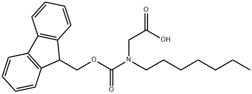 Glycine, N-[(9H-fluoren-9-ylmethoxy)carbonyl]-N-heptyl- Structure