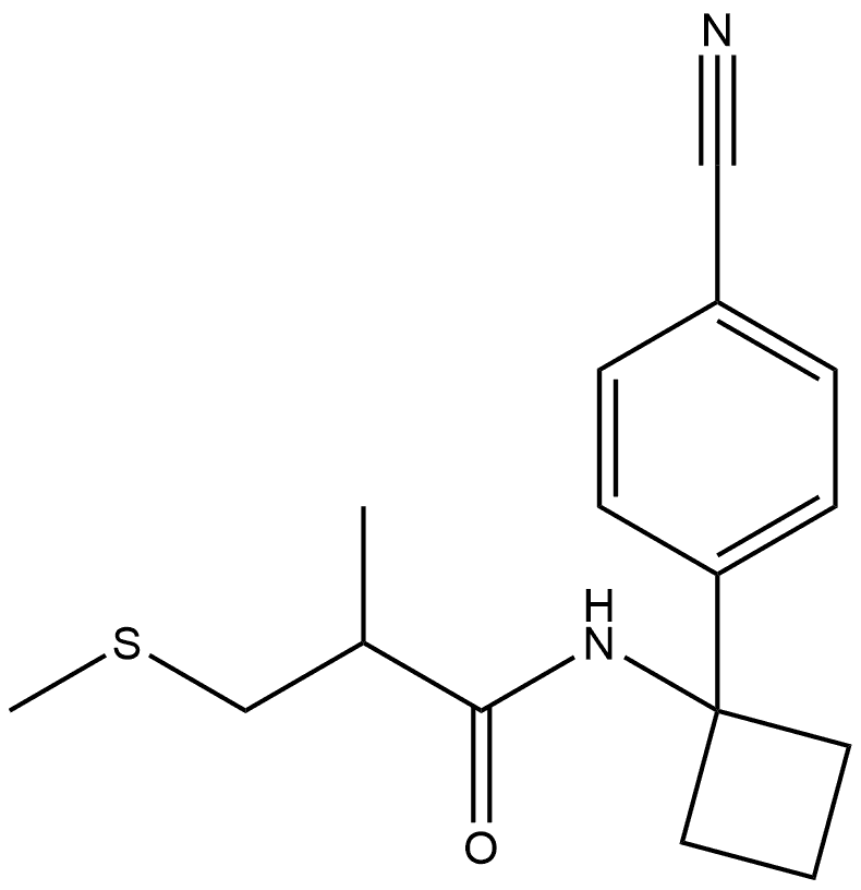 N-1-(4-Cyanophenyl)cyclobutyl-2-methyl-3-(methylthio)propanamide Structure