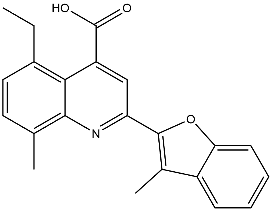 5-Ethyl-8-methyl-2-(3-methyl-2-benzofuranyl)-4-quinolinecarboxylic acid Structure