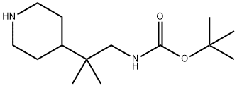 tert-butyl N-[2-methyl-2-(piperidin-4-yl)propyl]carbamate Structure